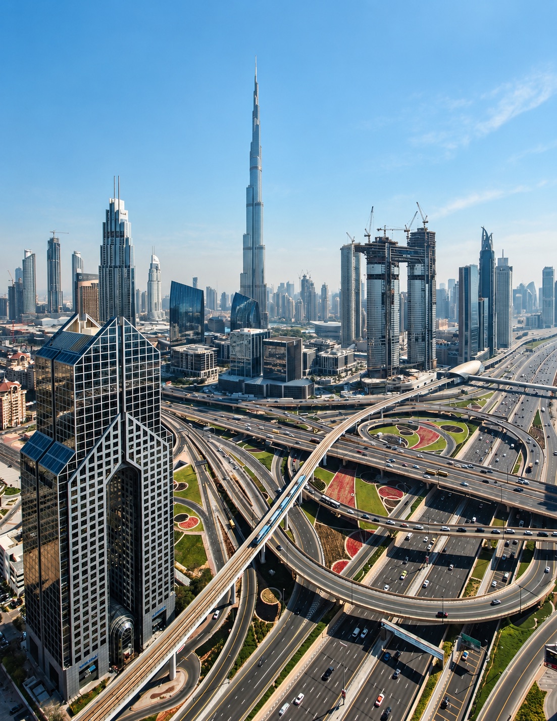 Dubai skyline and Business Bay cityscape